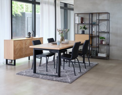 geïrriteerd raken ontwikkelen Begroeten Tafel AGERSKOV 90x200 eiken/zwart | JYSK