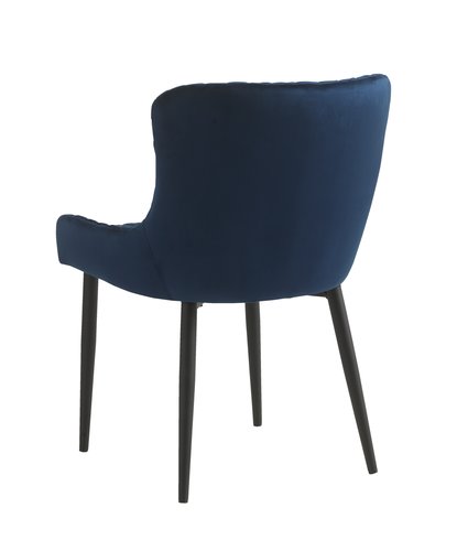 Krzesło PEBRINGE aksamit niebieski/czarny