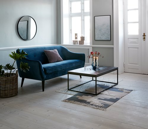 Sofa EGEDAL 2,5-seter fløyel mørk blå