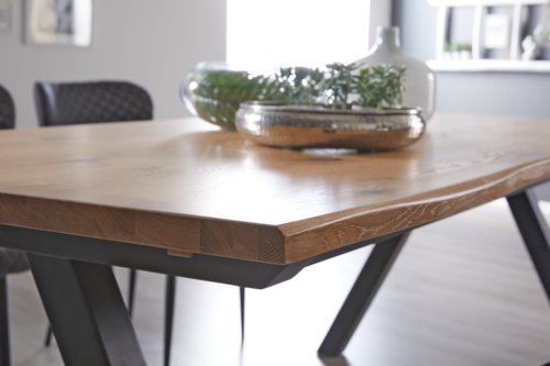 Table SANDBY 100x210 chêne naturel/noir