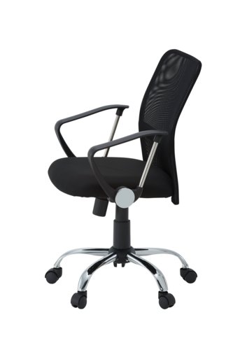 Cadeira de escritório DALMOSE pele sintética preto/cromo