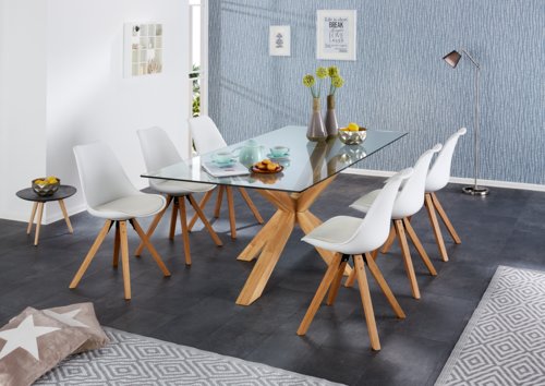 Cadeira jantar BLOKHUS branco/natural