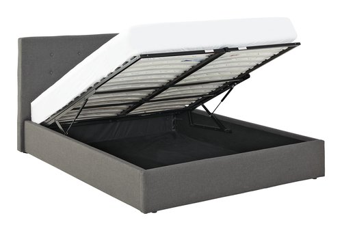 Estructura de cama ALNOR 150x190 gris/negro