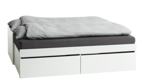 Cama con almacenaje TANGBJERG 90/180x200 blanco