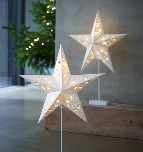 Χριστουγεννιάτικο αστέρι GULDTOP Π43xΥ66cm λευκό μ/LED