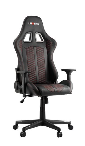 Gaming chair NIBE black faux leather red JYSK