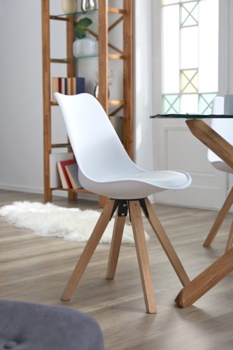 Cadeira jantar BLOKHUS branco/natural