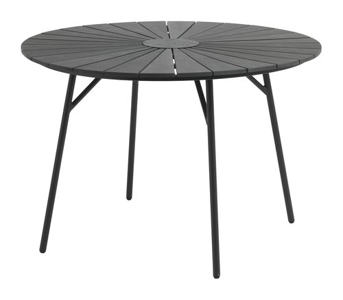 Table de jardin RANGSTRUP Ø110 noir/noir