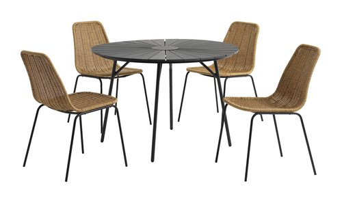 Table RANGSTRUP Ø110 noir/noir