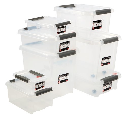 Aufbewahrungsbox PROBOX 21L m/Deckel transparent JYSK