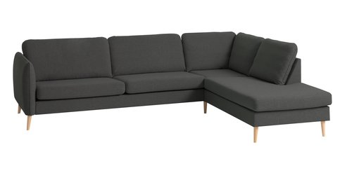 Sofa AARHUS open-end højrevendt mørkegråt stof