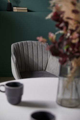 Dining chair ADSLEV velvet grey