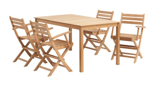 VESTERHAVET D150 stôl + 4 VESTERHAVET skladacia stolička