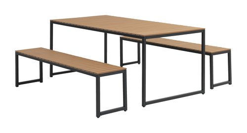 DAGSVAD P190 pöytä luonnonvär. + 2 DAGSVAD penkki luonnonvär