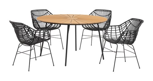 Stôl RANGSTRUP Ø130 prírodná/čierna