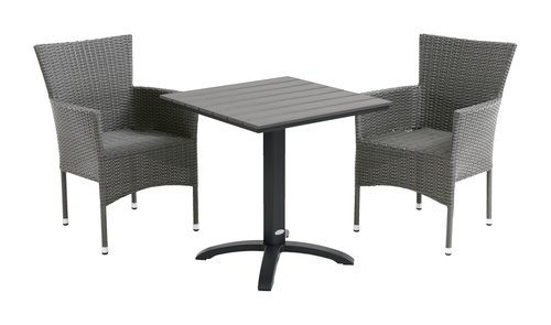 HOBRO L70 tafel grijs + 2 AIDT stoel grijs