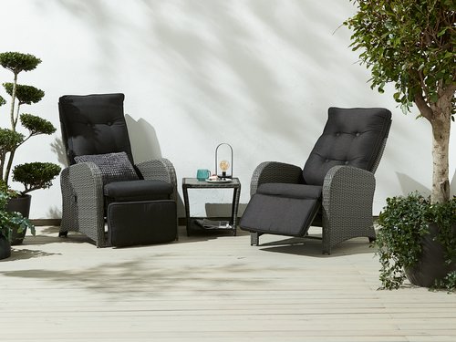 Luxury rattan deals reclining garden chairs