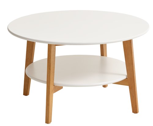 Tavolino JEGIND Ø80 bianco/naturale