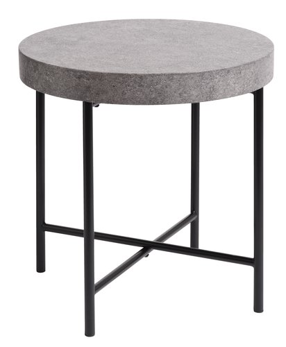 Sofabord BANKEHUSE Ø50 betong/svart