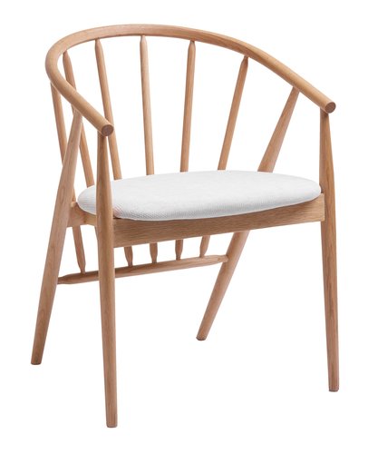 Dining chair ARNBORG oak/cream