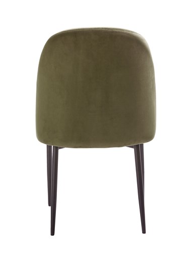 Dining chair VASBY velvet olive/black