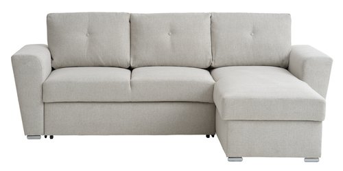 Καναπές-κρεβάτι με σεζλόνγκ VEJLBY ανοιχτό άμμου ύφασμα