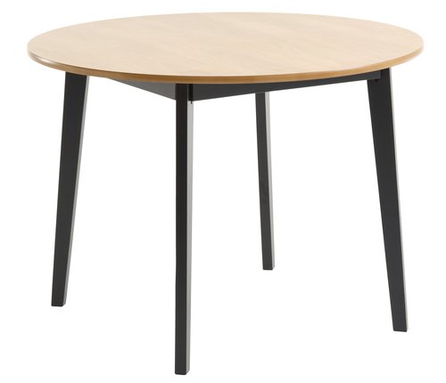 Table JEGIND Ø105 chêne/noir