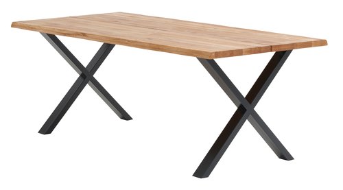 Τραπέζι τραπεζαρίας ROSKILDE 95×200 φυσικό δρυς/μαύρο