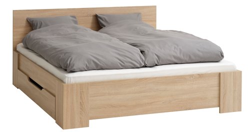 Bed frame HALD 160x200 light oak
