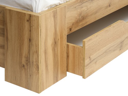 Bed frame HALD DBL 140x200 excl. slats oak