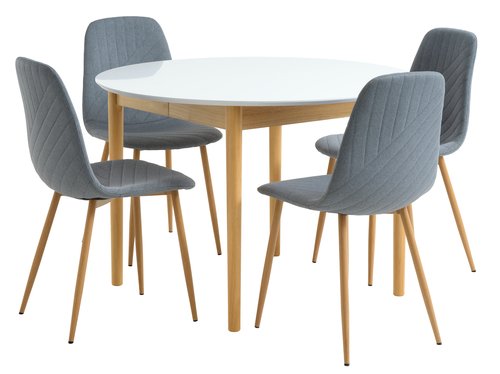 MARSTRAND ÁTM110 asztal fehér + 4 JONSTRUP szék világoskék