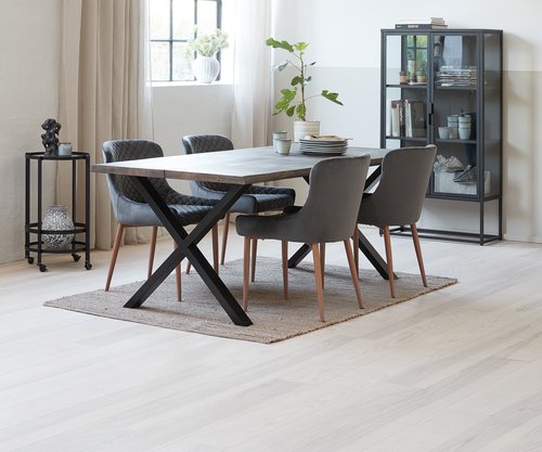 Table ROSKILDE 95x200 chêne foncé | JYSK