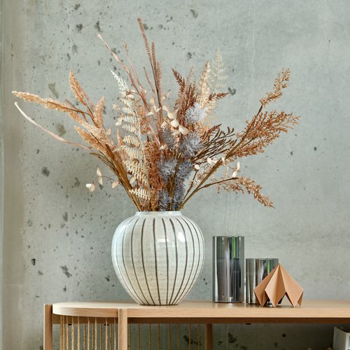 Vase SOFUS Ø21xH21cm weiß/braun JYSK