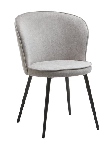 Dining chair RISSKOV light grey fabric/black