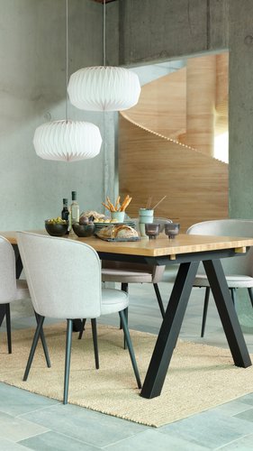 Mesa de jantar SANDBY 100x160 carvalho natural/preto