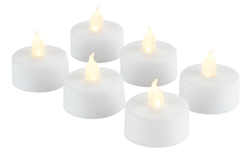 LED tealights MORGAN w/timer pack of 6