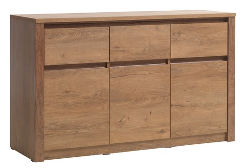 Sideboard VEDDE 3 doors 3 drawers wild oak
