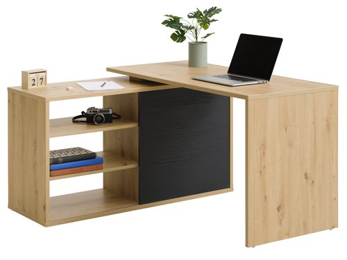 Desk ULSTED 60-130x130-192 oak/black