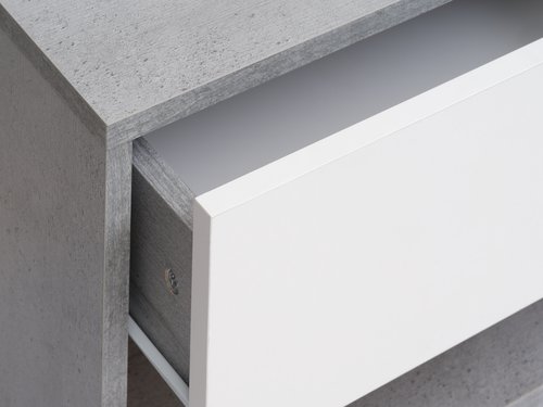 Нощно шкафче BILLUND бяло/цвят бетон