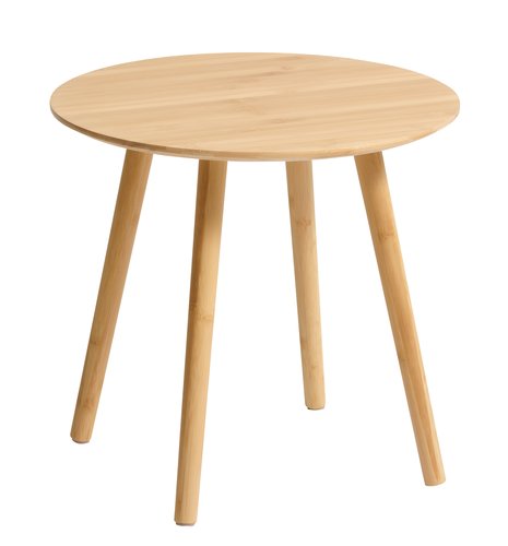 Round bamboo deals end table