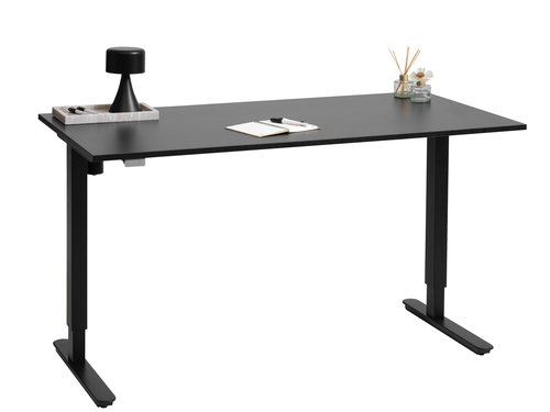 Radni stol podesive visine SLANGERUP 70x140 crna