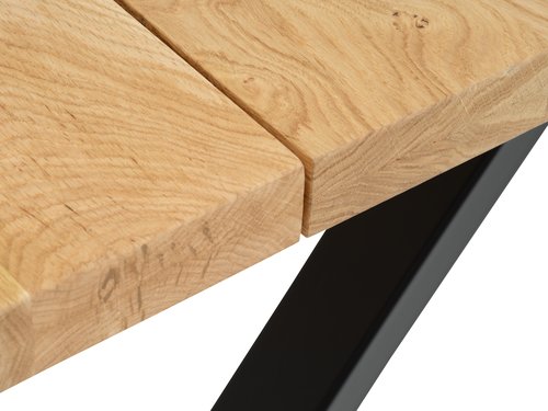 Dining table ROSKILDE/ROSLEV 80x140 natural oak/black | JYSK