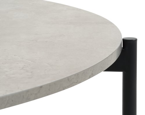Ruokapöytä TERSLEV Ø120 betoninvärinen/musta