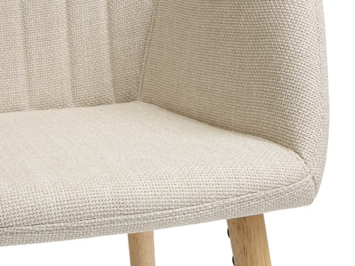 Blagovaonska stolica ADSLEV bež tkanina/boja hrast