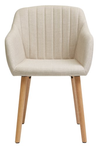 Jedálenská stolička ADSLEV béžový poťah/dubová farba