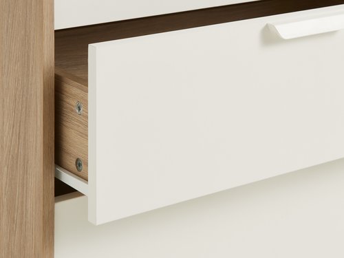 Скрин с 4 чекмеджета JENSLEV цвят дъб/бяло