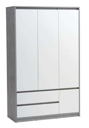 Wardrobe BILLUND 119x193 white/concrete