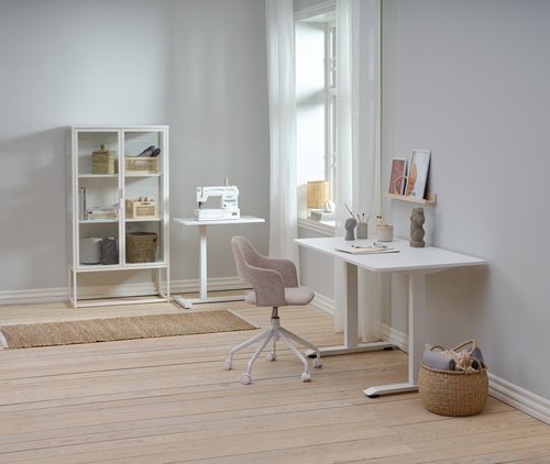 Krzesło biurowe REERSLEV piask/biały