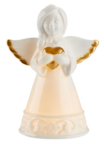 Anioł SEPTARIE W16cm porcelana LED