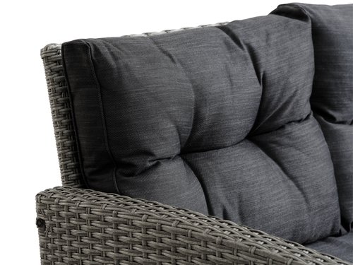 Loungebank MORA met chaise 3-persoons grijs